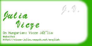julia vicze business card